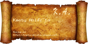 Kmety Abiáta névjegykártya